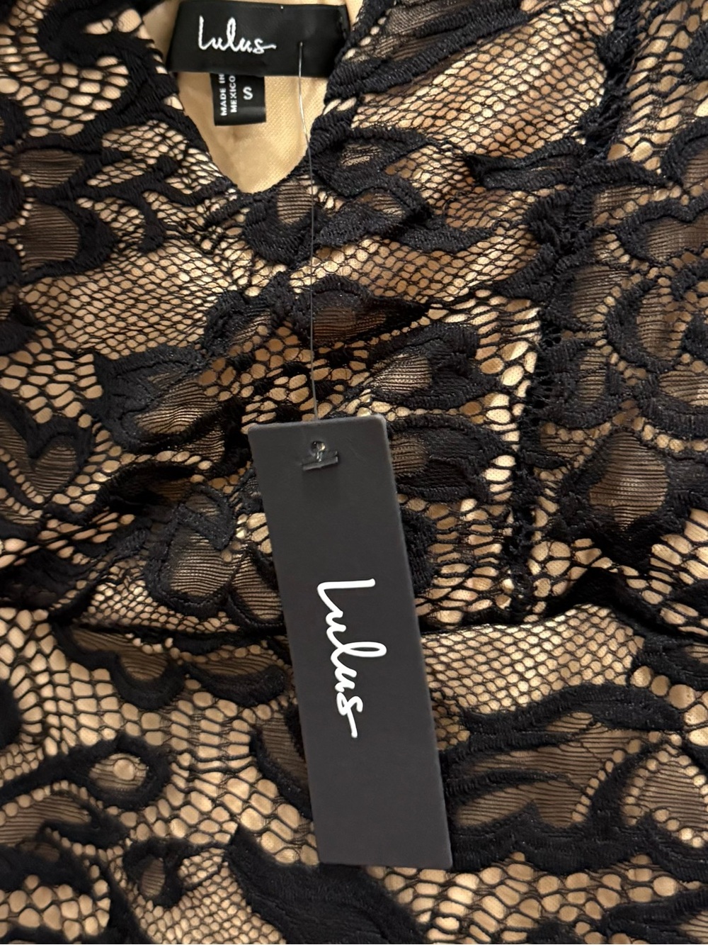 NWT Lulus Sexy Sophistication Black Lace Strapless Trumpet Maxi Dress Small - Picture 4 of 8